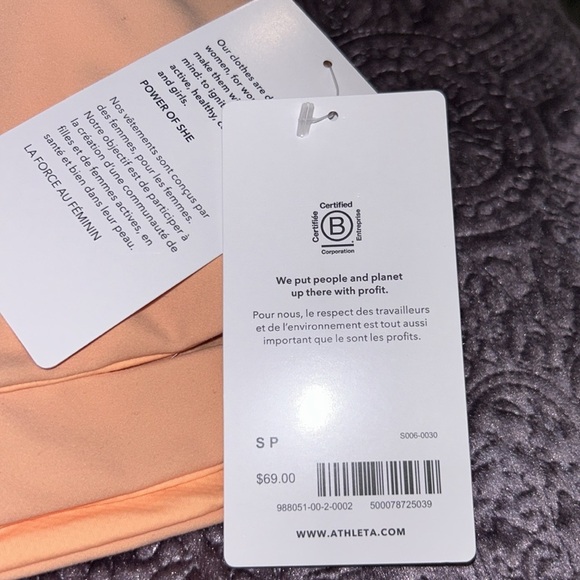 Athleta Conscious Cut Out Crop D-DD, Size Small  Coral - Picture 5 of 8